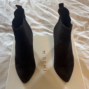 M. Gemi Dark Brown Suede Heeled Boots